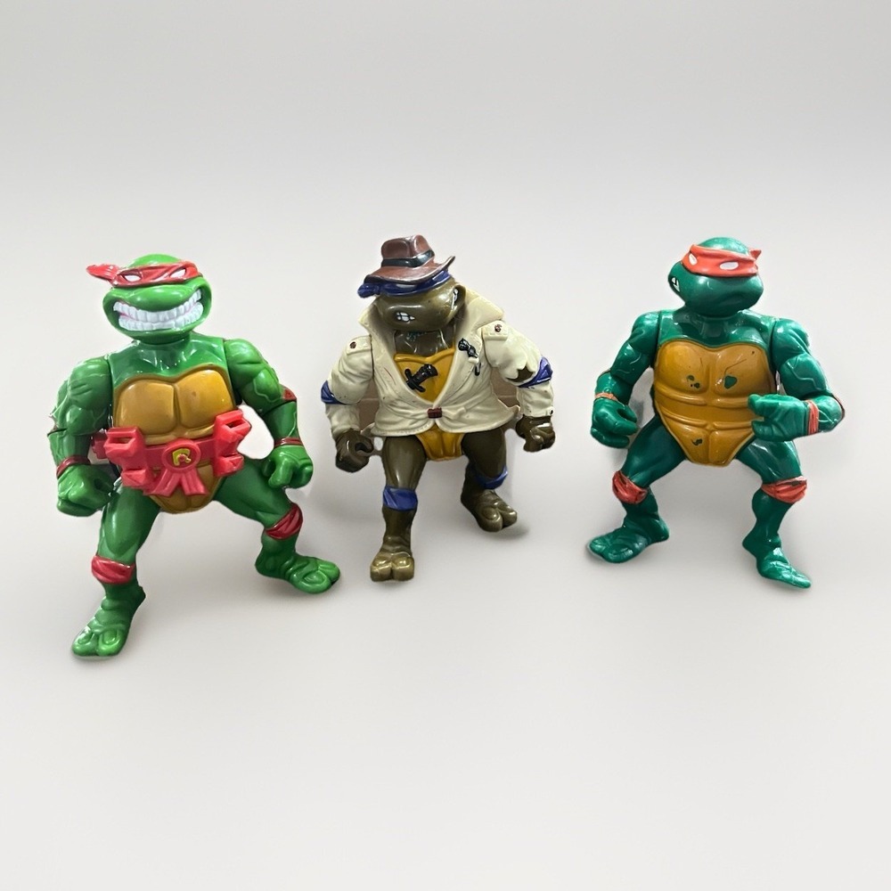 1990s Vintage TMNT Teenage Mutant Ninja Turtle Action Figures Lot Of 3